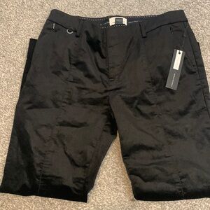 Anthropologie Black Velvet Slim Pants